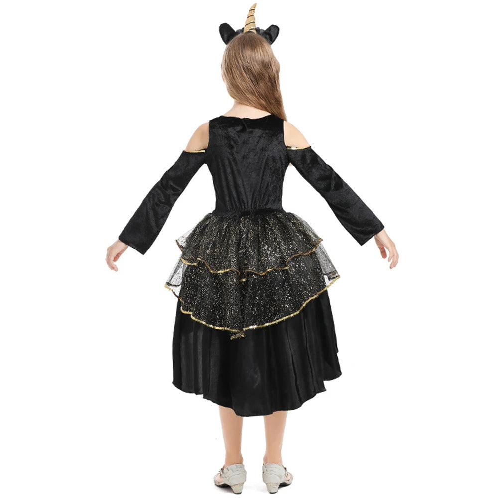 Tiny Cuddling Unicorn Costume with Black Tutu Skirt | 2024 Halloween Costume