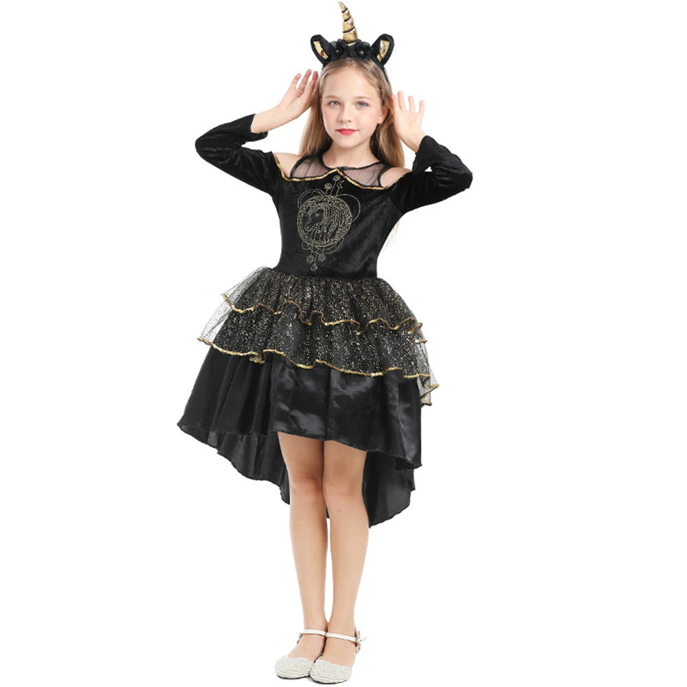 Tiny Cuddling Unicorn Costume with Black Tutu Skirt | 2024 Halloween Costume