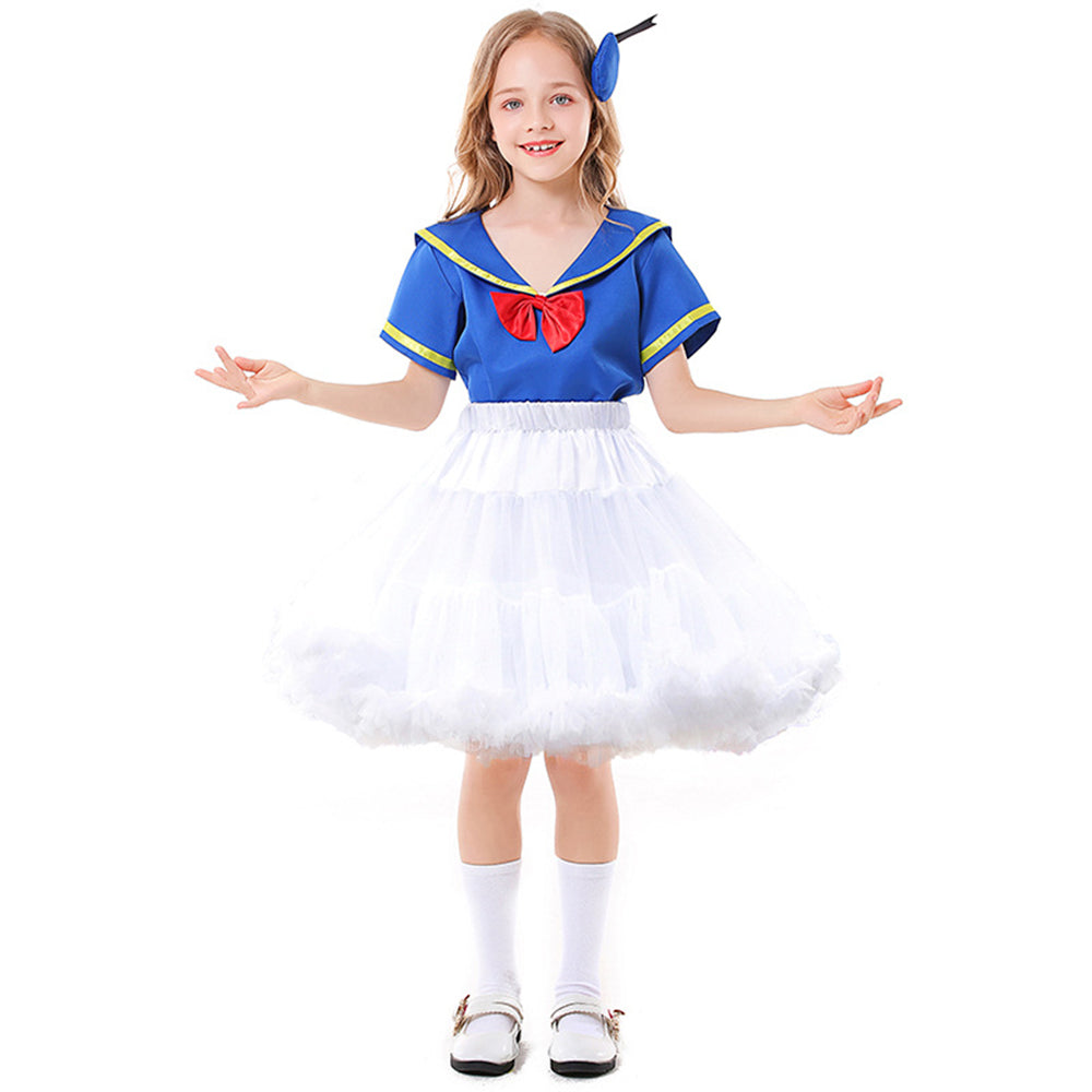 Tiny Cuddling Children's Vintage Farm Girl Dress Costume for Halloween and Stage Performances