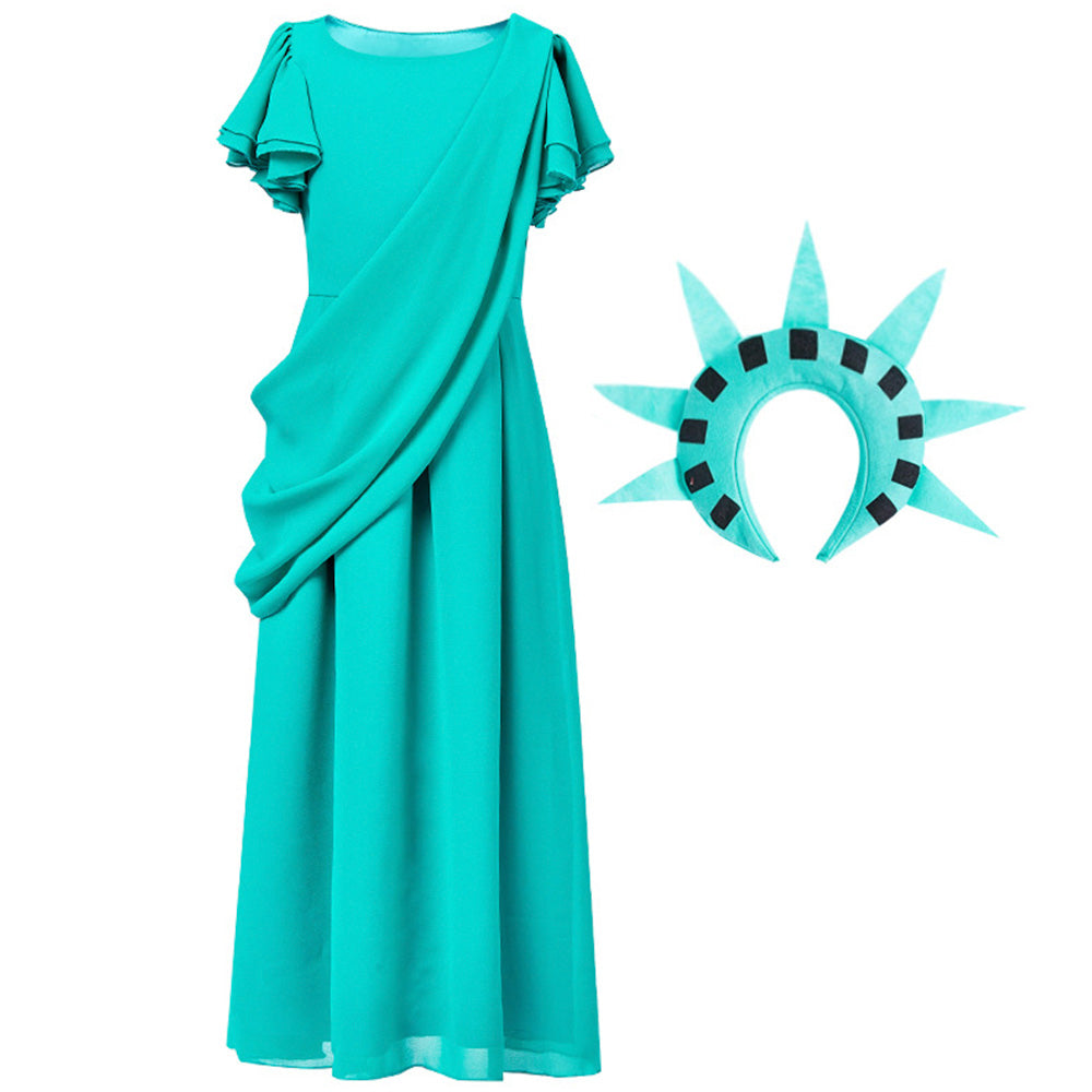 Tiny Cuddling Girls' Statue of Liberty Costume