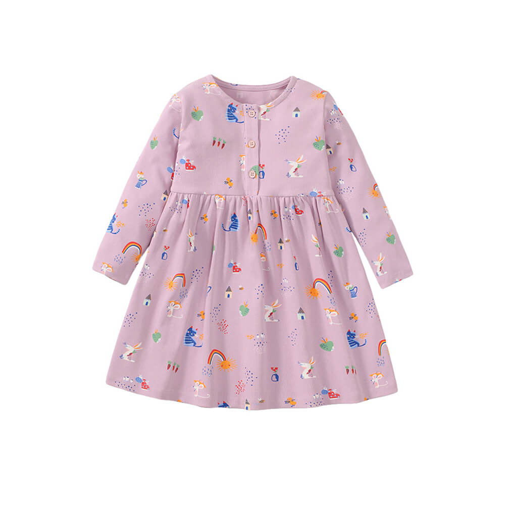 Autumn European-Style Long-Sleeve Dress for Girls -  Tiny Cuddling 2023 Collection