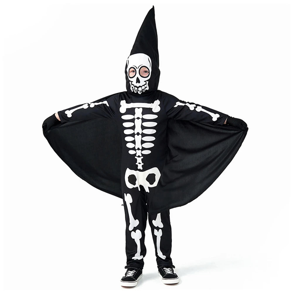 Tiny Cuddling White Skeleton Ghost Party Family Outfit for Boys | 2024 Halloween Costume