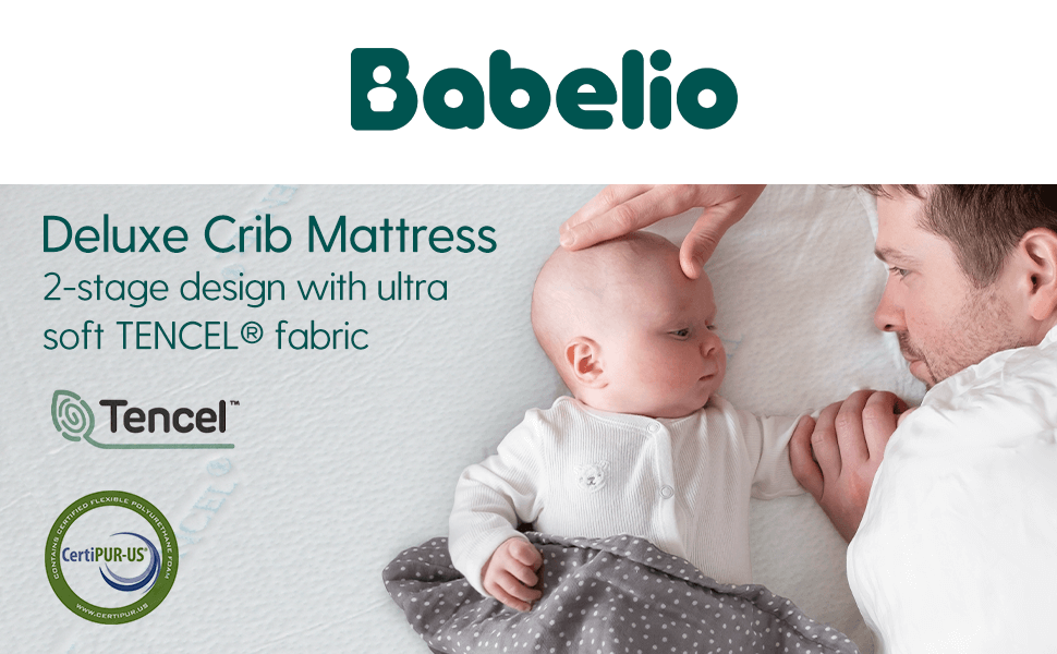 Babelio Breathable Memory Foam Crib Mattress and Toddler Mattress, Waterproof Baby Mattresses for Standard Crib and Toddler Bed, Removable and Machine