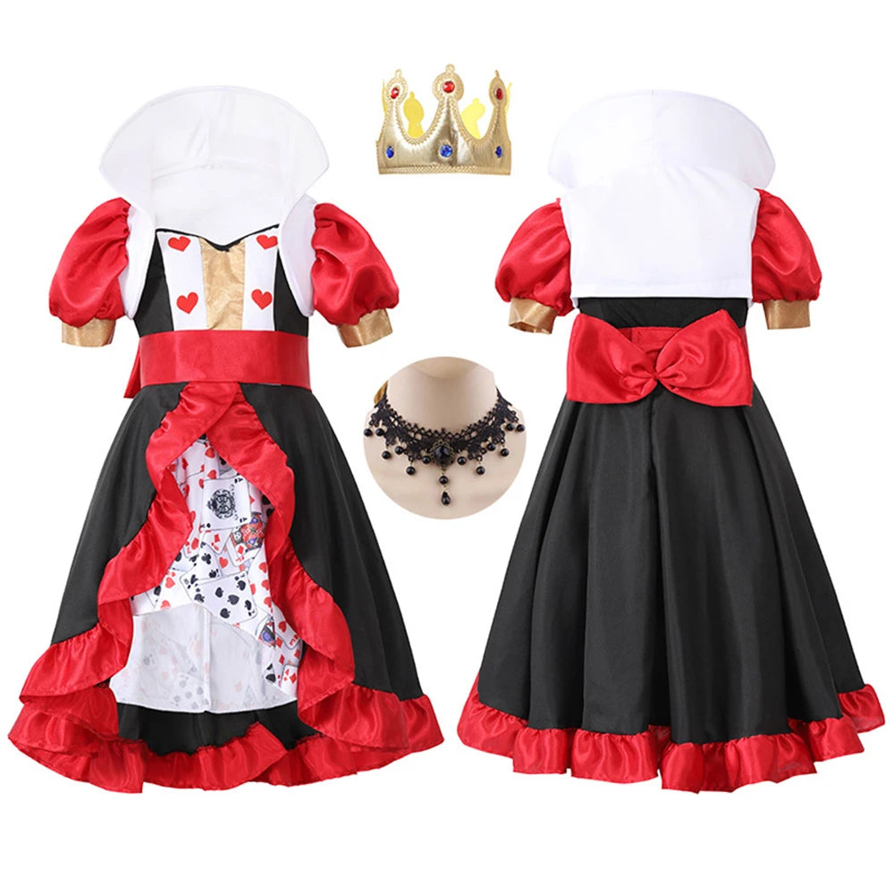 Tiny Cuddling Queen of Hearts Costume with Crown and Necklace | 2024 Halloween Costume