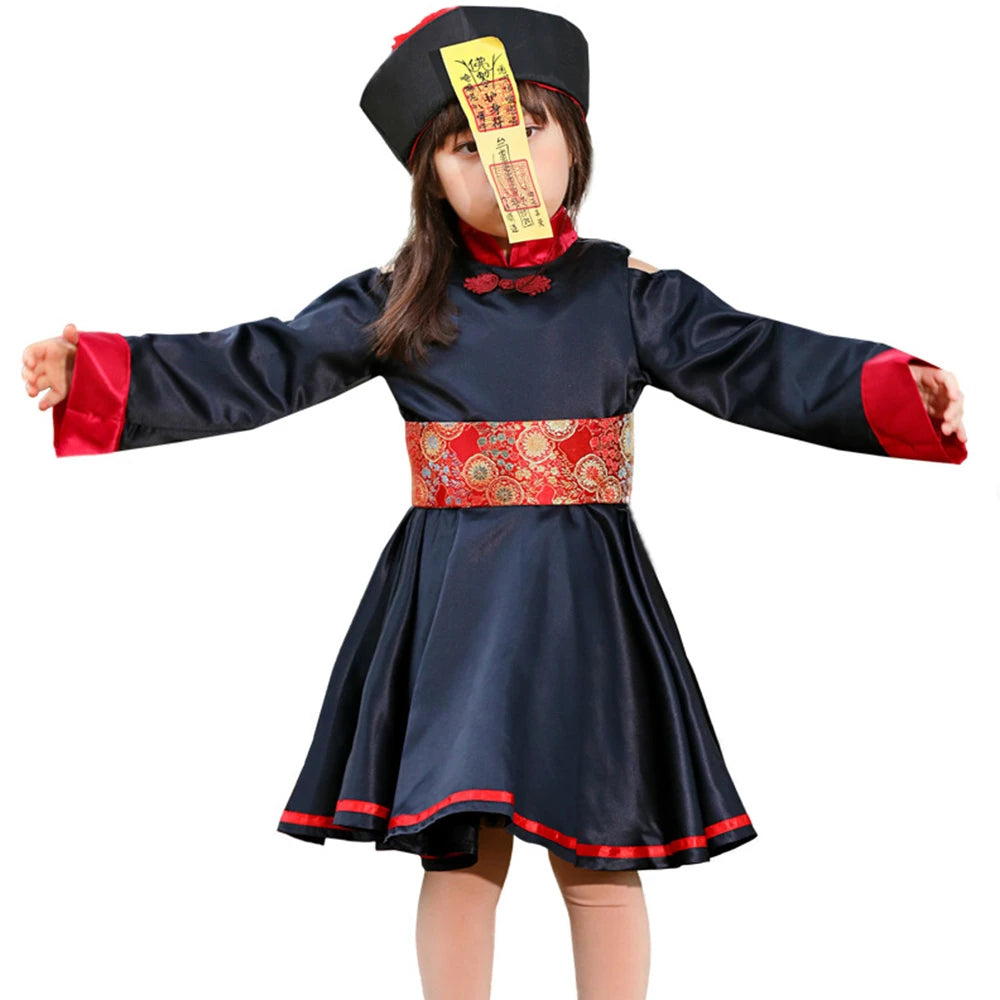 Tiny Cuddling Red and Black Zombie Costume for Girls | 2024 Halloween Costume