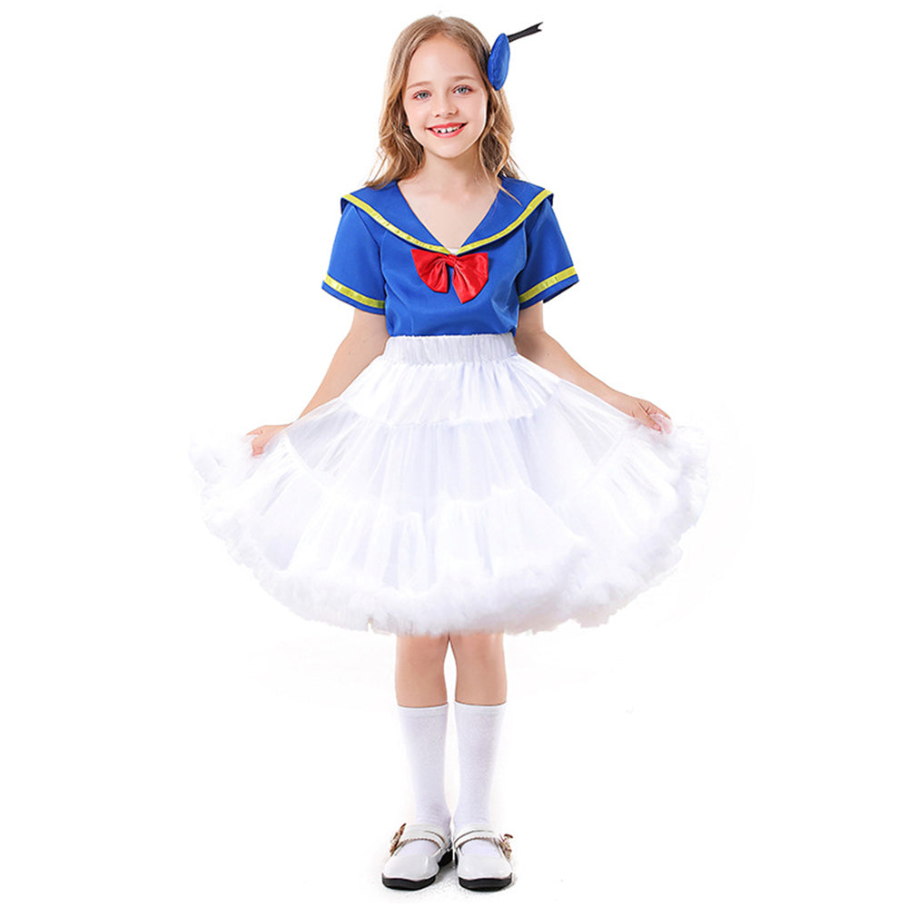 Tiny Cuddling Children's Vintage Farm Girl Dress Costume for Halloween and Stage Performances