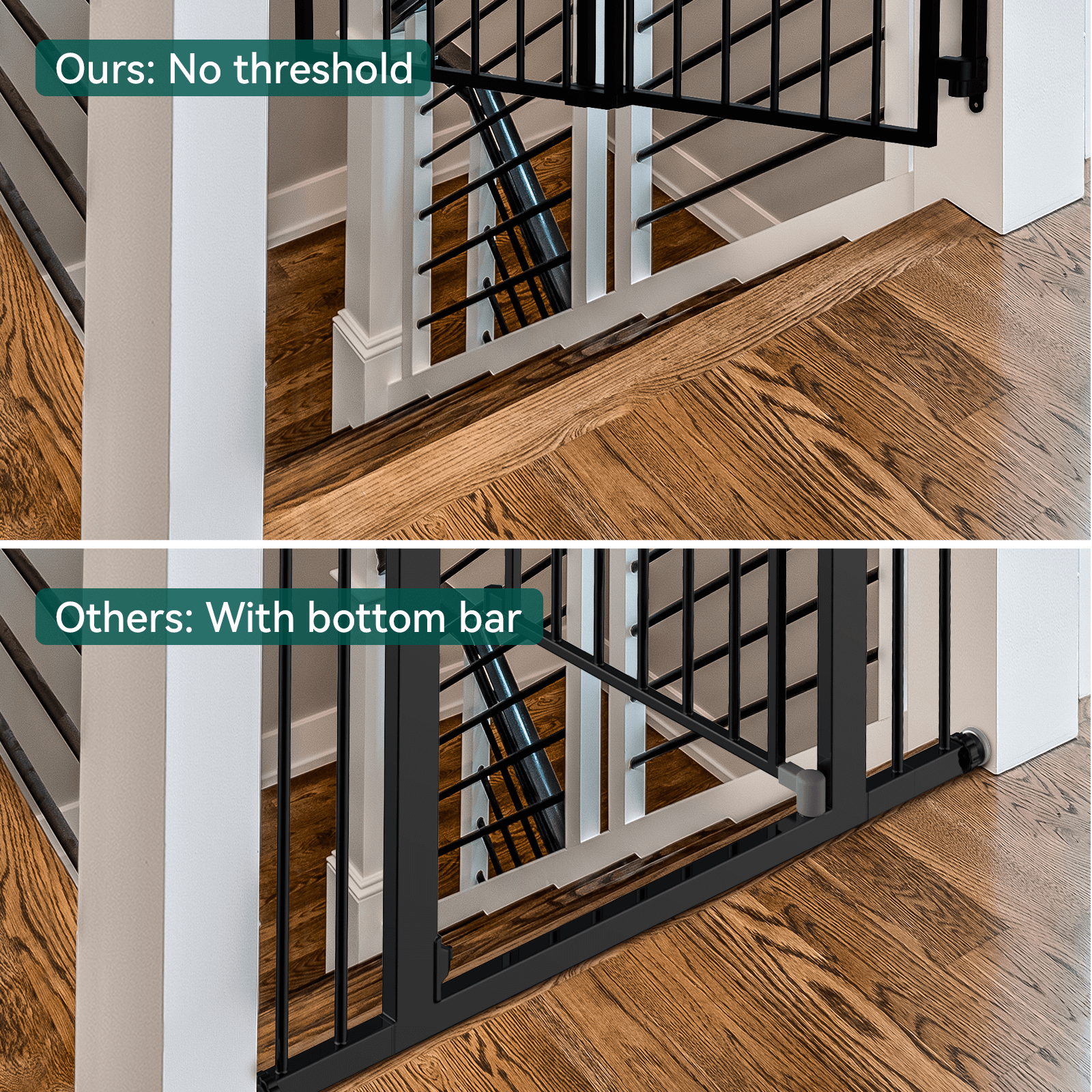 Babelio Top of Stairs Baby Gate 29.7 46.5 No Bottom Bar Large Walk