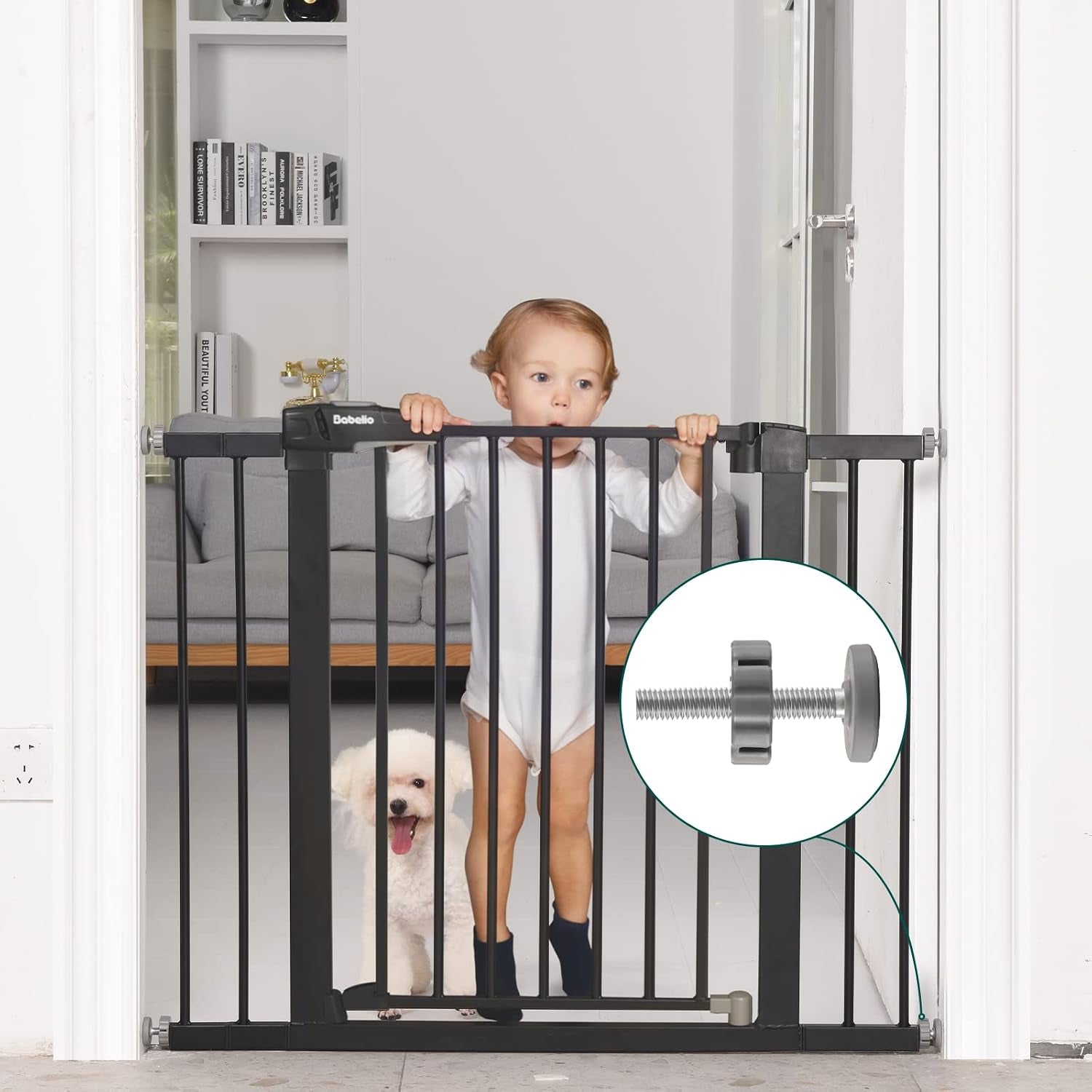Baby Gate Spindle Rods with Wall Cups for Pressure-Mounted Gates | 10mm