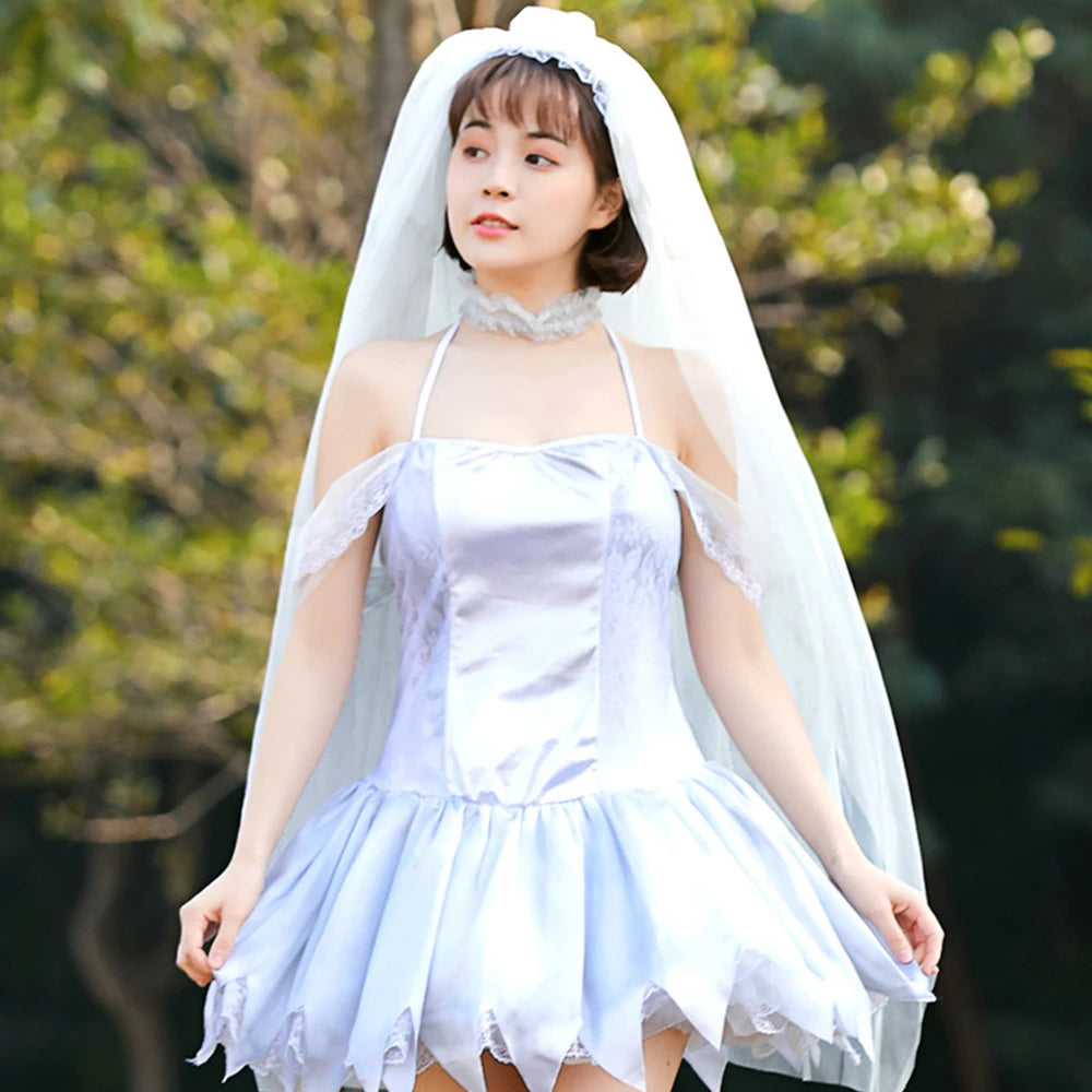 Tiny Cuddling Unique Bridal Veil Cosplay Costume | 2024 Halloween Costume