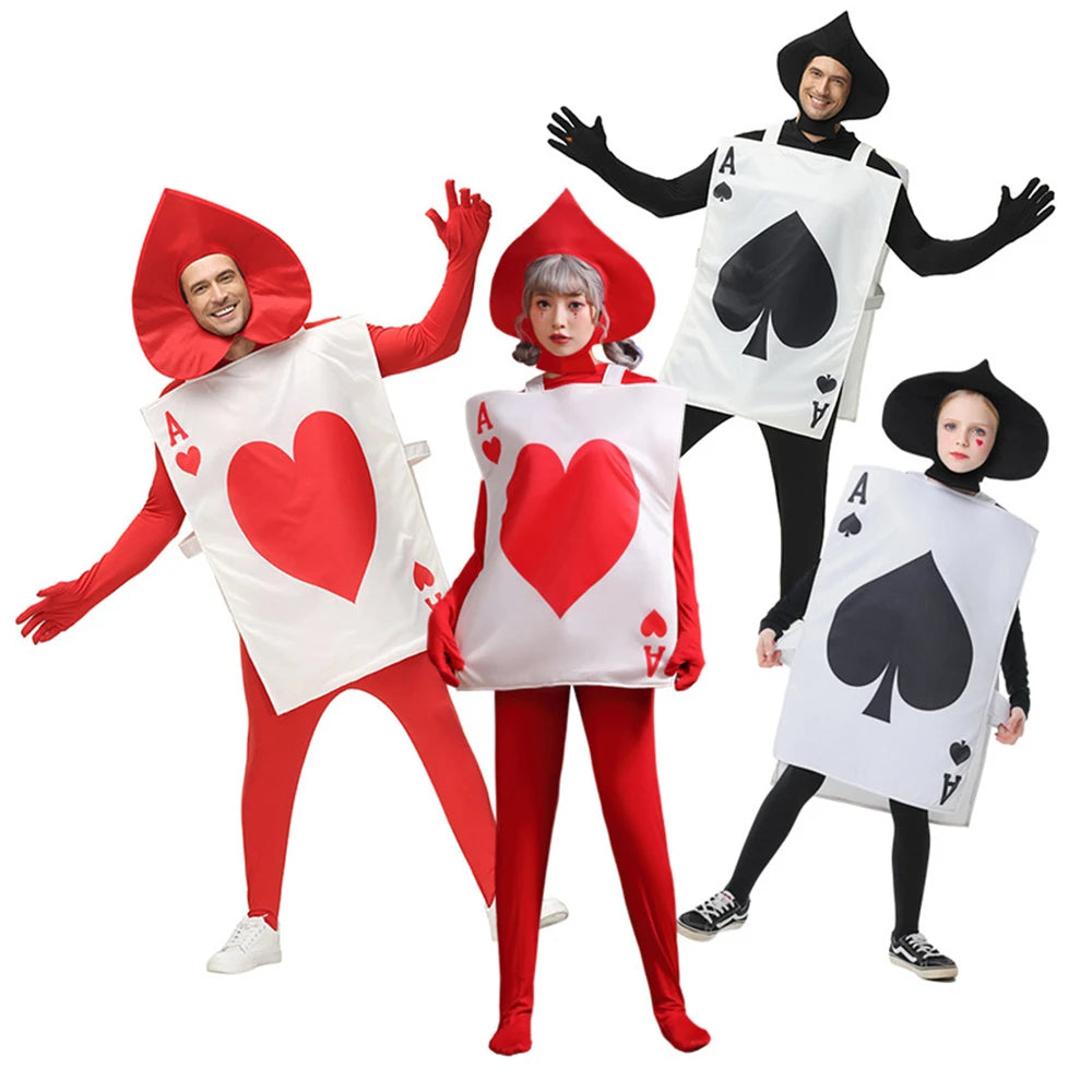 Tiny Cuddling Playing Card Hearts Spade A Family Matching Costume | 2024 Halloween Costume