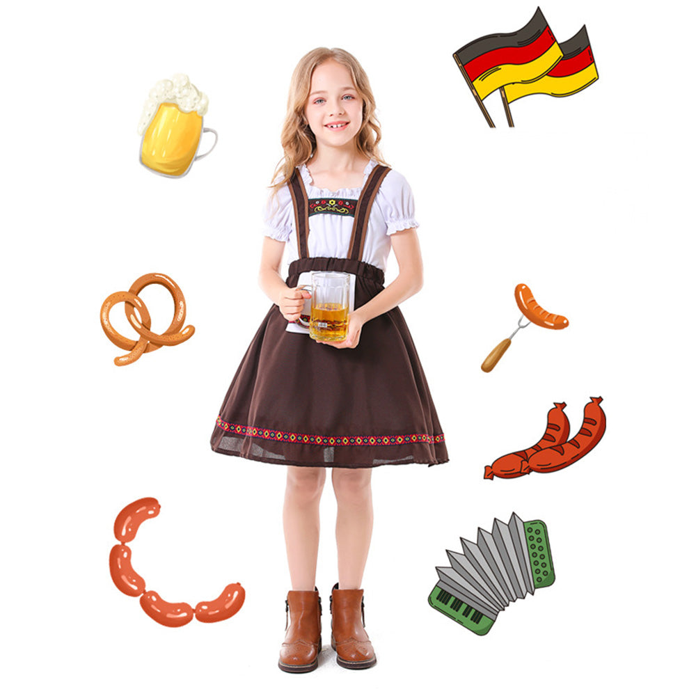 Tiny Cuddling German Bavarian Traditional Folk Festival Dress for Girls