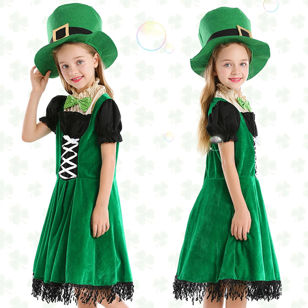 Tiny Cuddling Irish Leprechaun Dress for Girls | 2024 Halloween Costume