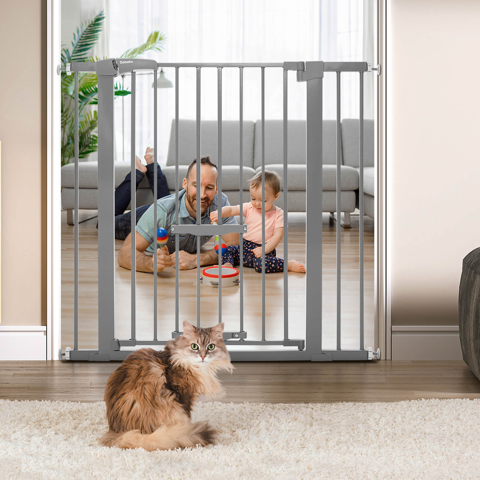 Babelio 29 40 Wide 36 Tall Baby and Pet Safety Gate with Cat Door