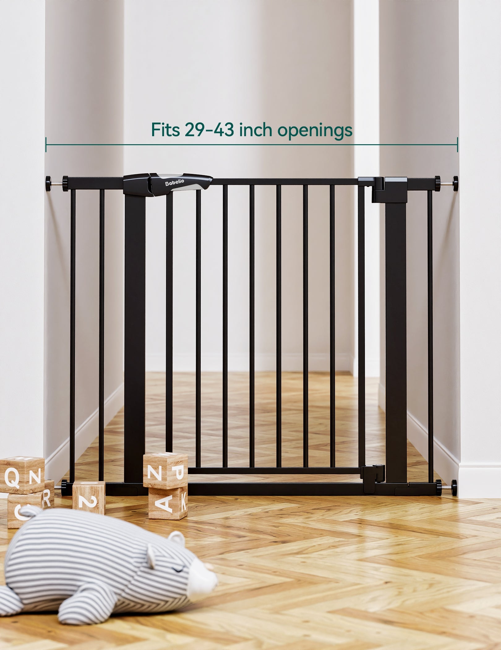 Babelio Upgraded 29-43"W Magnetic Auto-Close Baby Gate | Protectors