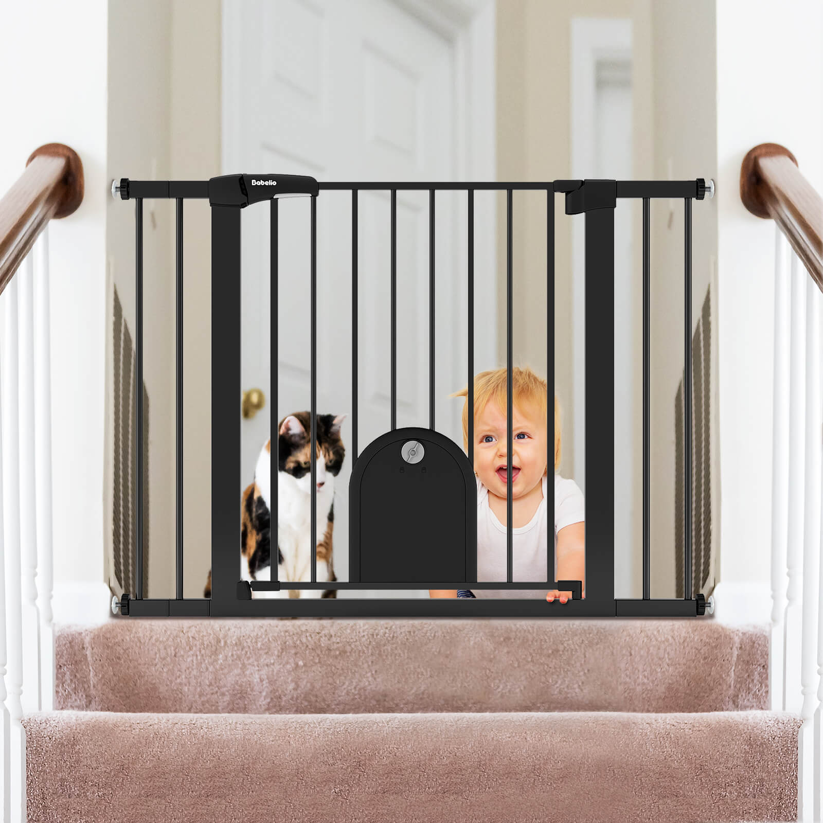 Adjustable pet gate with door best sale