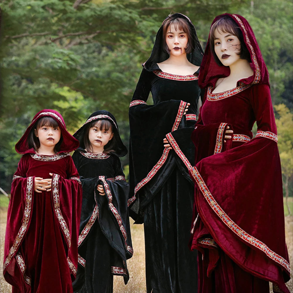 Tiny Cuddling Little Red Riding Hood Vampire Witch Family Matching Costume | 2024 Halloween Costume