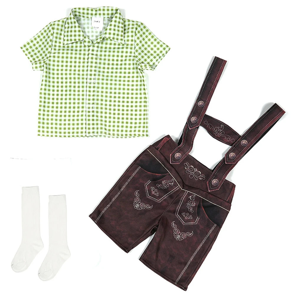 Tiny Cuddling Cute Plaid Suspender Performance Outfit (Multiple Colors) | 2024 Halloween Costume