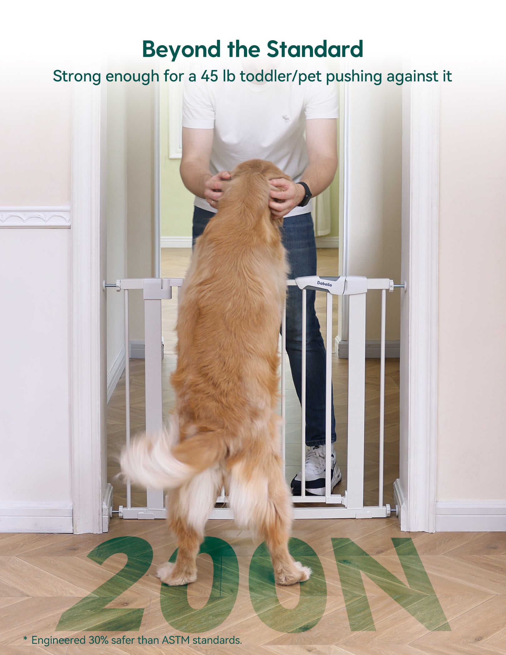 PressGuard P7 | Expandable Baby Gate for Stairs No Drill Pressure Mounted