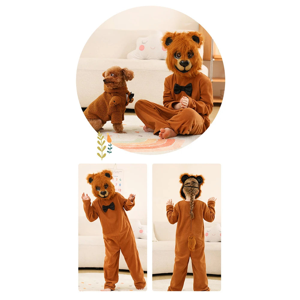 Tiny Cuddling Family Brown Bear Party Costume for Kids & Dogs | 2024 Halloween Costume