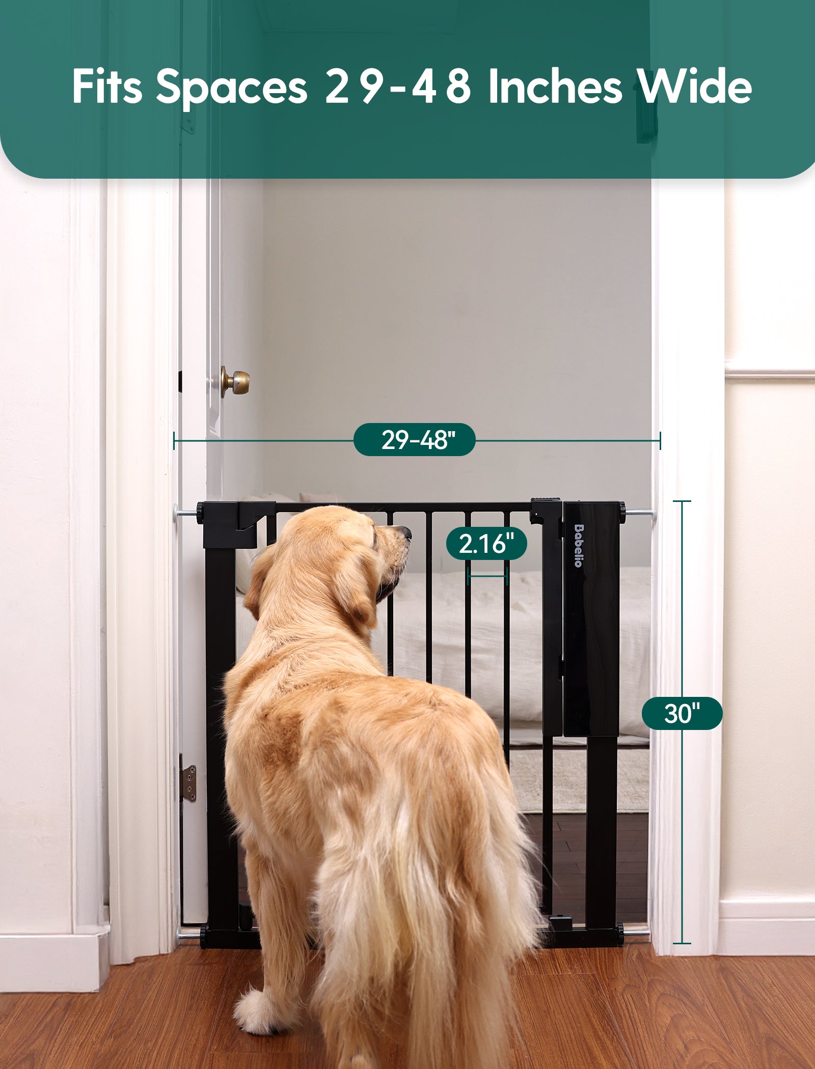 Sensepass | Smart Baby Gate for Doorways & Stairs - Infrared Auto-Unlock & Auto-Close