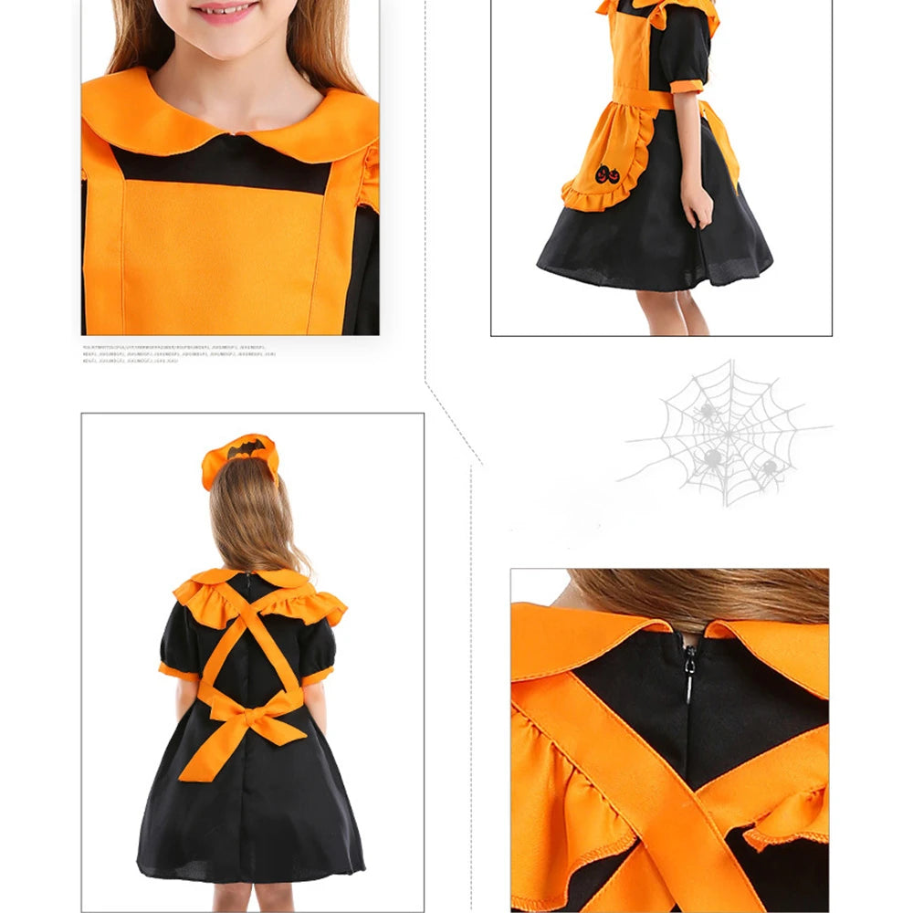 Tiny Cuddling Orange Pumpkin Maid Costume | 2024 Halloween Costume