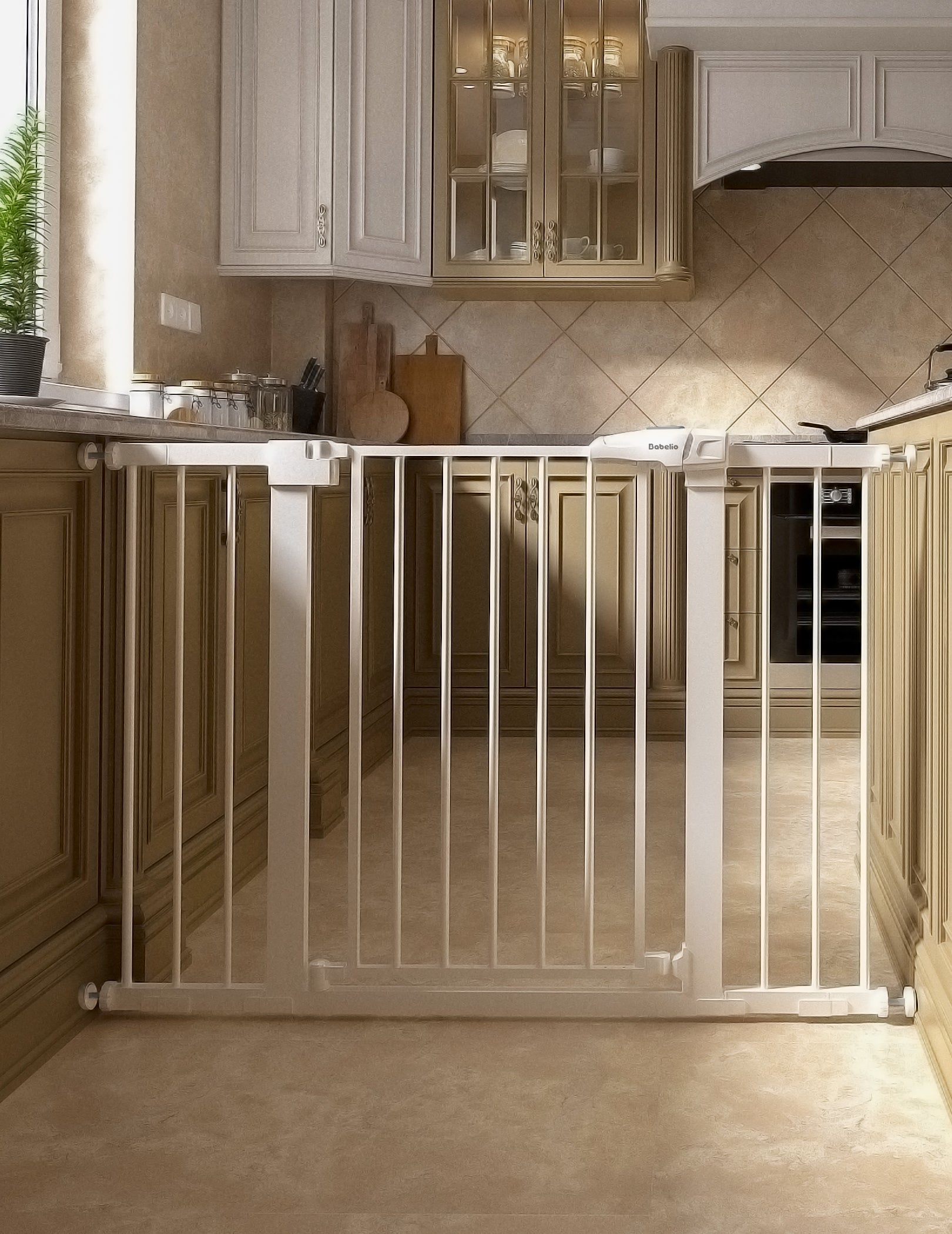 PressGuard P7 | Expandable Baby Gate for Stairs No Drill Pressure Mounted