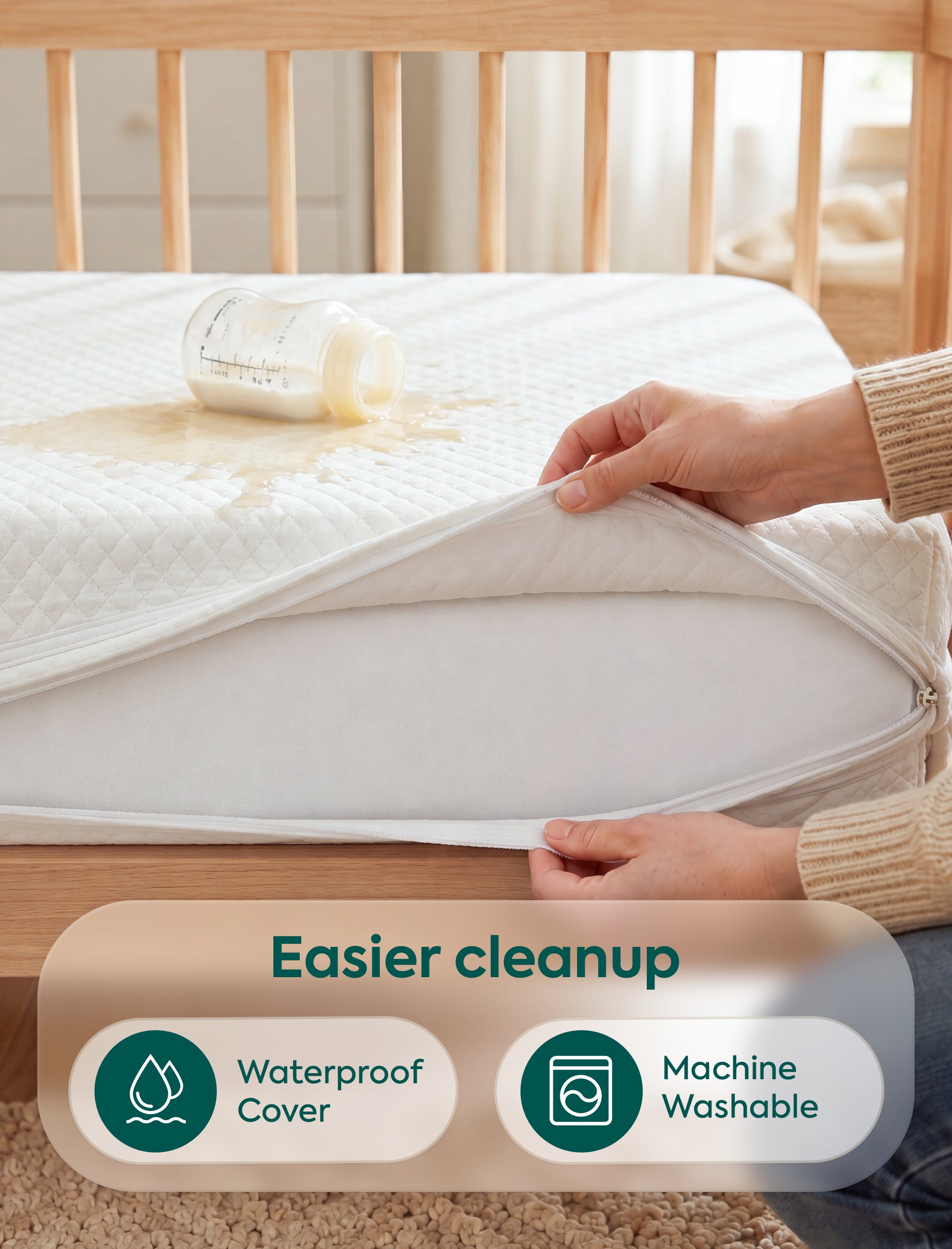 Babelio Dual-Sided Crib Mattress Memory Foam Waterproof Baby Mattress SO25 6 10