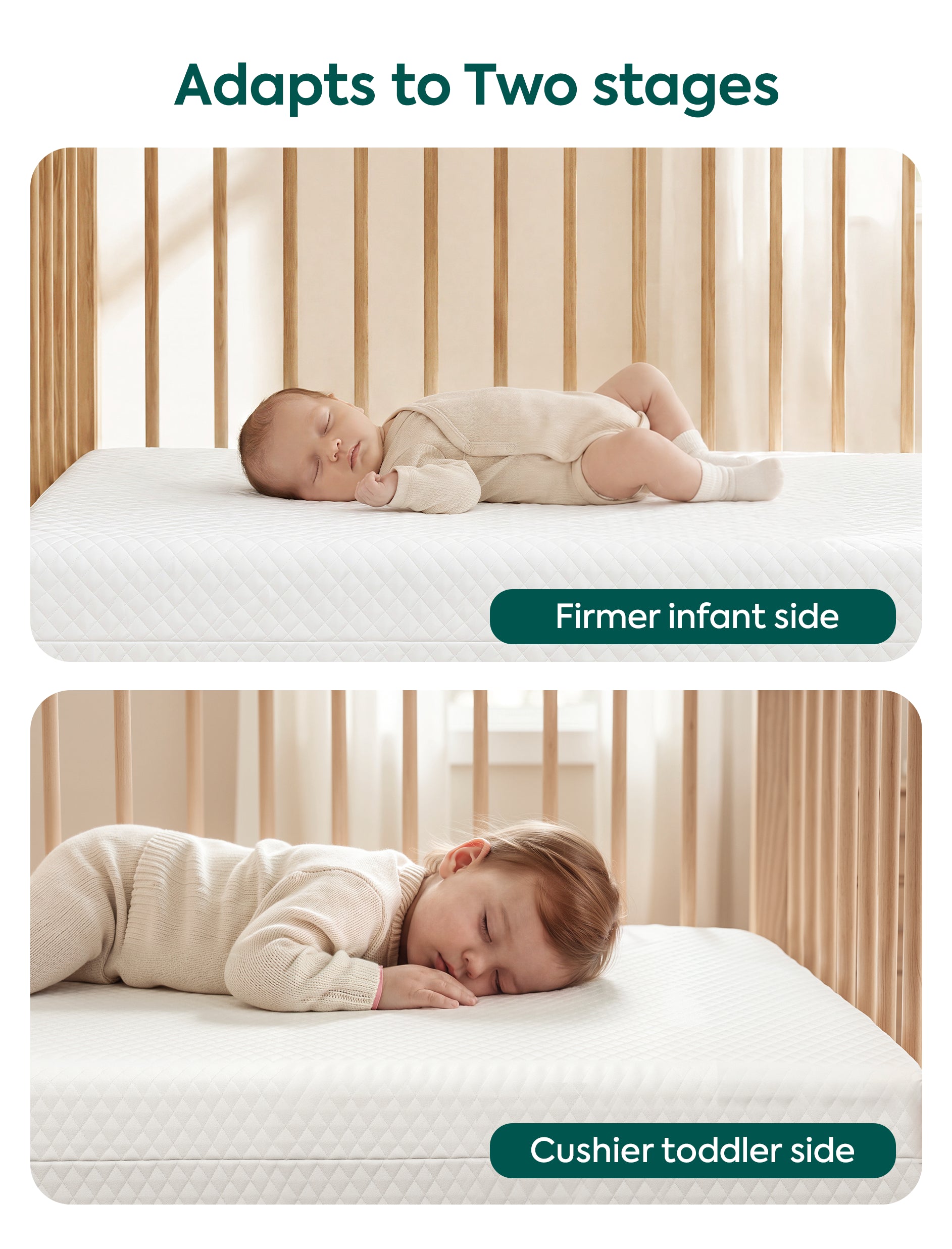 Babelio Dual-Sided Crib Mattress Memory Foam Waterproof Baby Mattress SO25 6 10