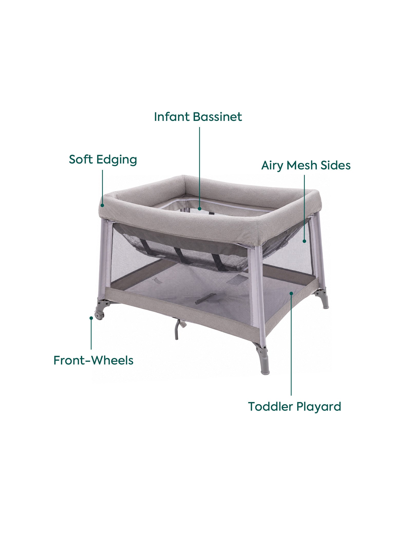 Babelio Baby Pack and Play Travel &  Dome infant Play yard Gery