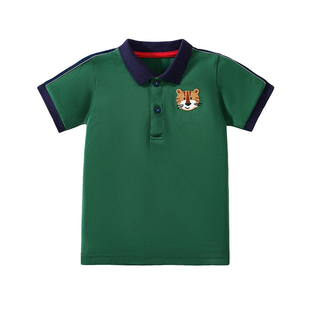 Tiny Cuddling Boys' Summer Green Polo Shirt 鈥?Spring/Summer