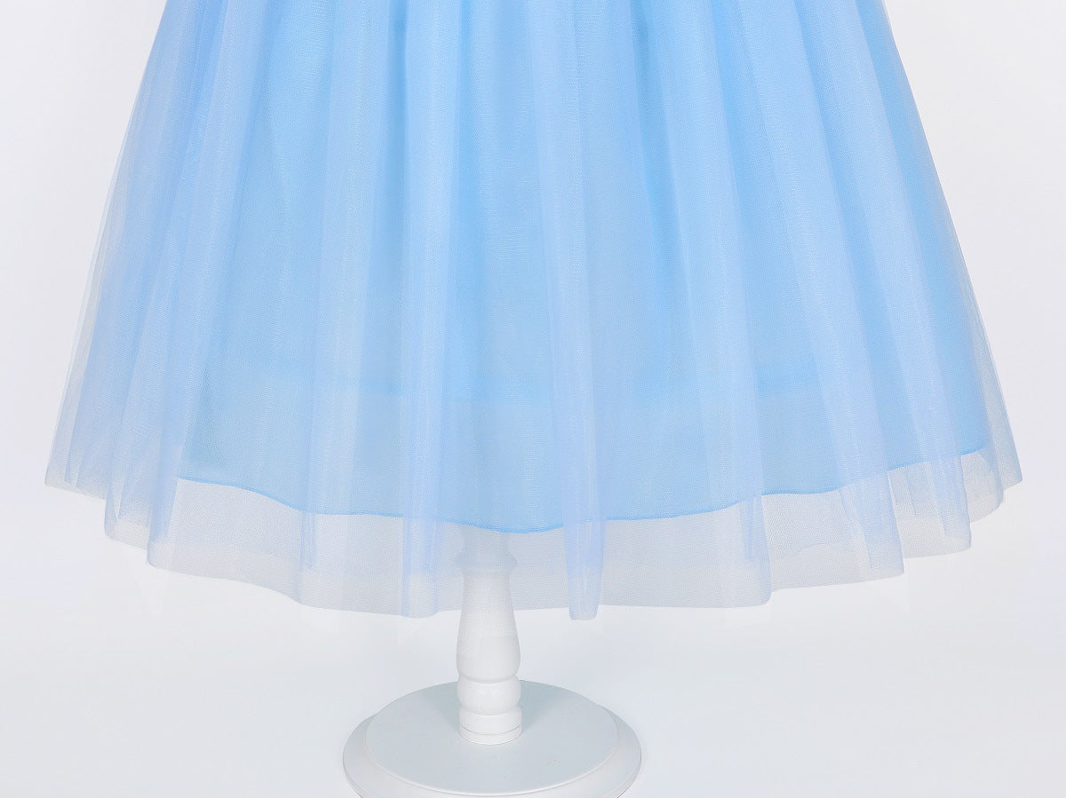 Belle Princess Dress for Girls — Yellow Ball Gown with Puff Sleeves & Elegant Details
