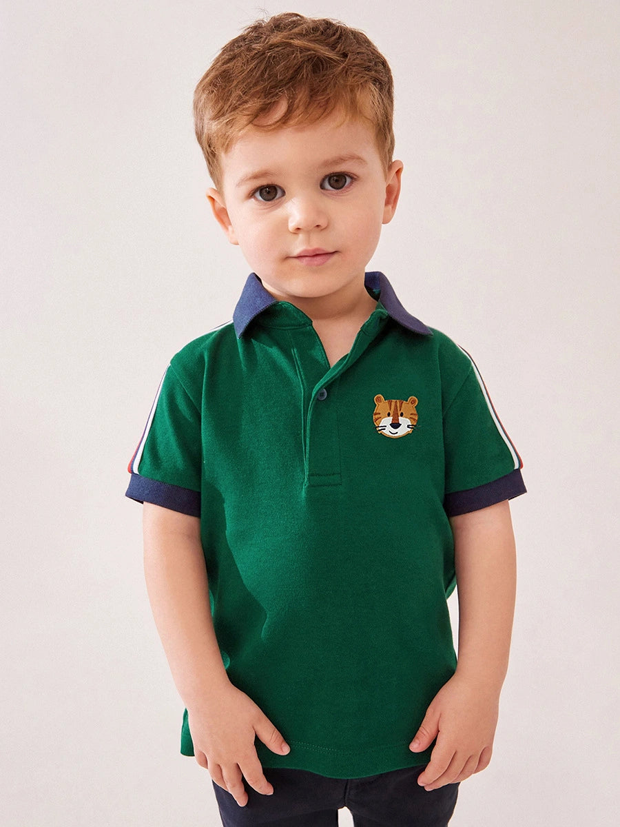 Tiny Cuddling Boys' Summer Green Polo Shirt 鈥?Spring/Summer