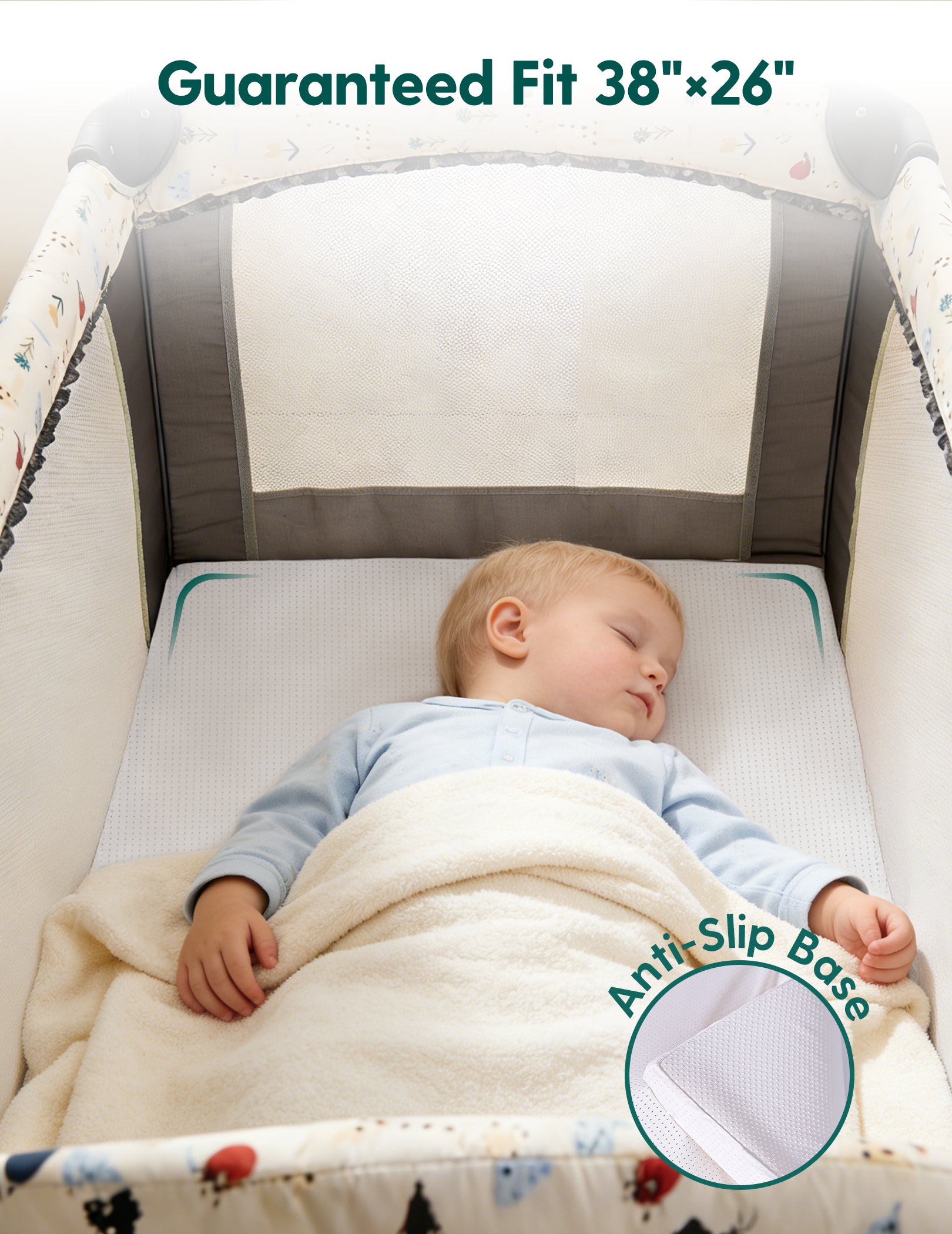 Babelio 100% Machine Washable Pack and Play Mattress (Stratus Mini)