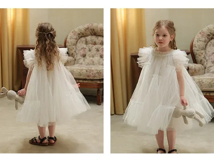 Lace Tutu Party Dress for Girls — Soft Tulle, Sleeveless, Twirl-Ready