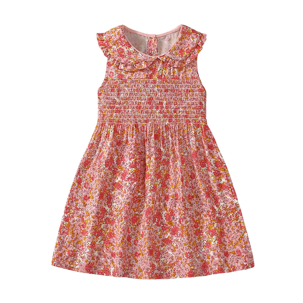 Tiny Cuddling Girls' Red Floral Dress 鈥?Spring/Summer