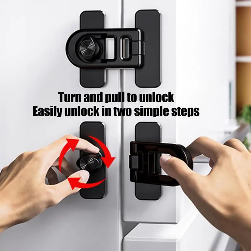 Keyless Refrigerator Safety Lock | Compact No-Strap Childproof Design
