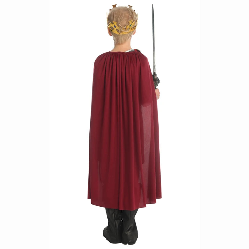 Kids Prince Cosplay Costume — Noble Knight Outfit with Cape, Belt & Accessories for Stage & Parties