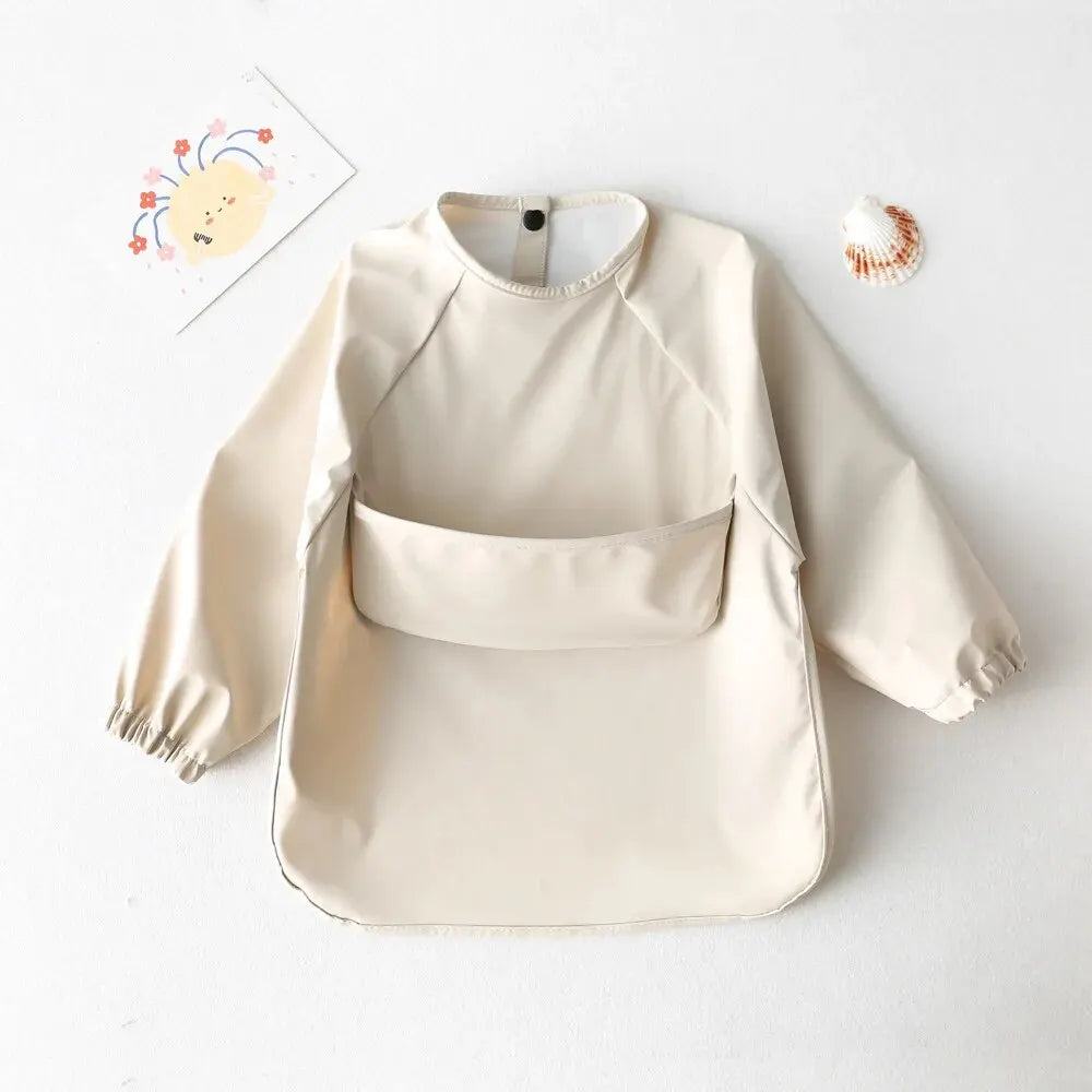 Babelio Long-Sleeve Smock | Baby Bib Waterproof Full Coverage