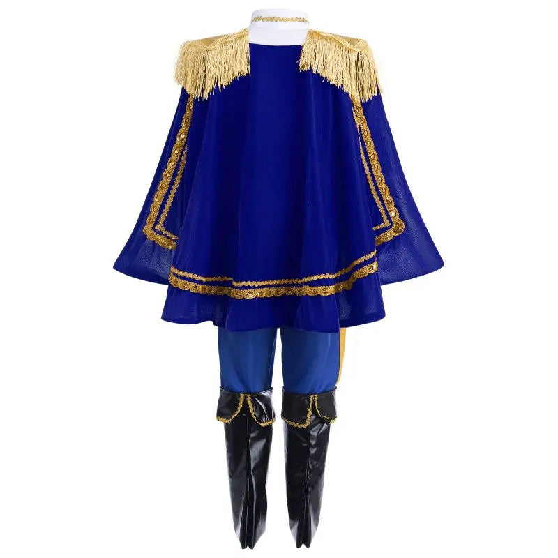 Boys Royal Prince Costume — Medieval King Outfit with Crown, Cape & Full Accessories Set