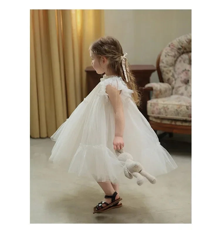 Lace Tutu Party Dress for Girls — Soft Tulle, Sleeveless, Twirl-Ready