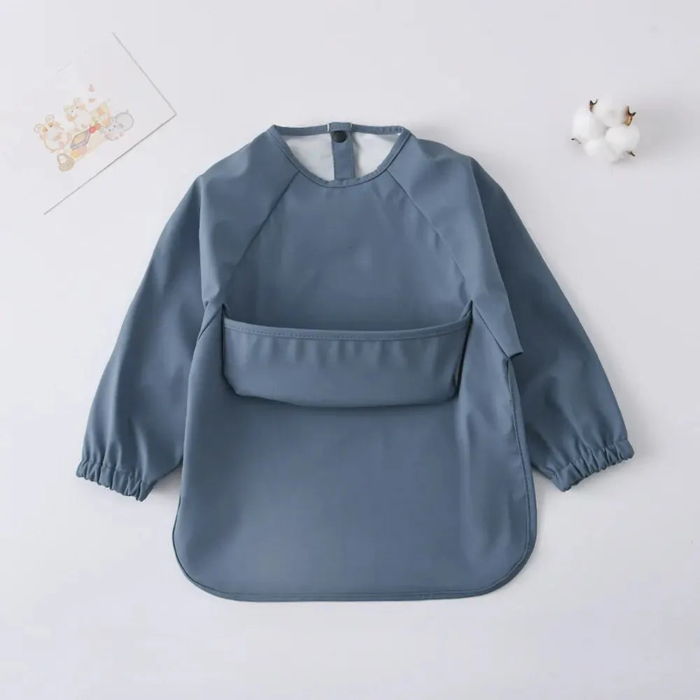 Babelio Long-Sleeve Smock | Baby Bib Waterproof Full Coverage