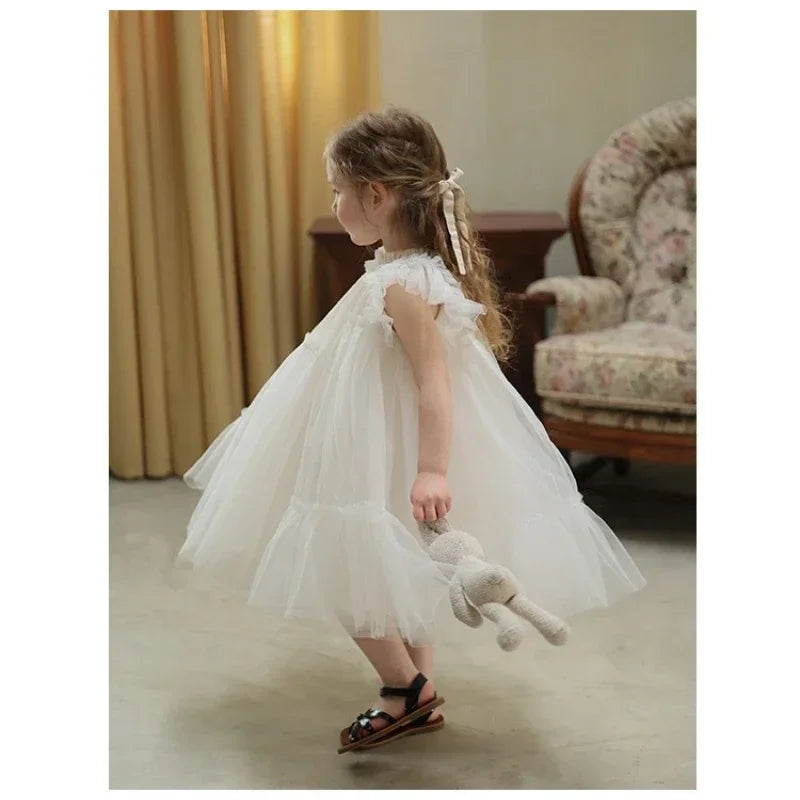 Lace Tutu Party Dress for Girls — Soft Tulle, Sleeveless, Twirl-Ready