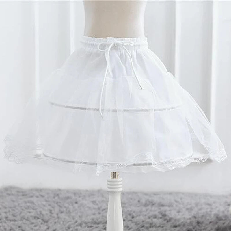 Girls Princess Dress with Puffed Sleeves — A-Line Tulle Birthday Party Outfit