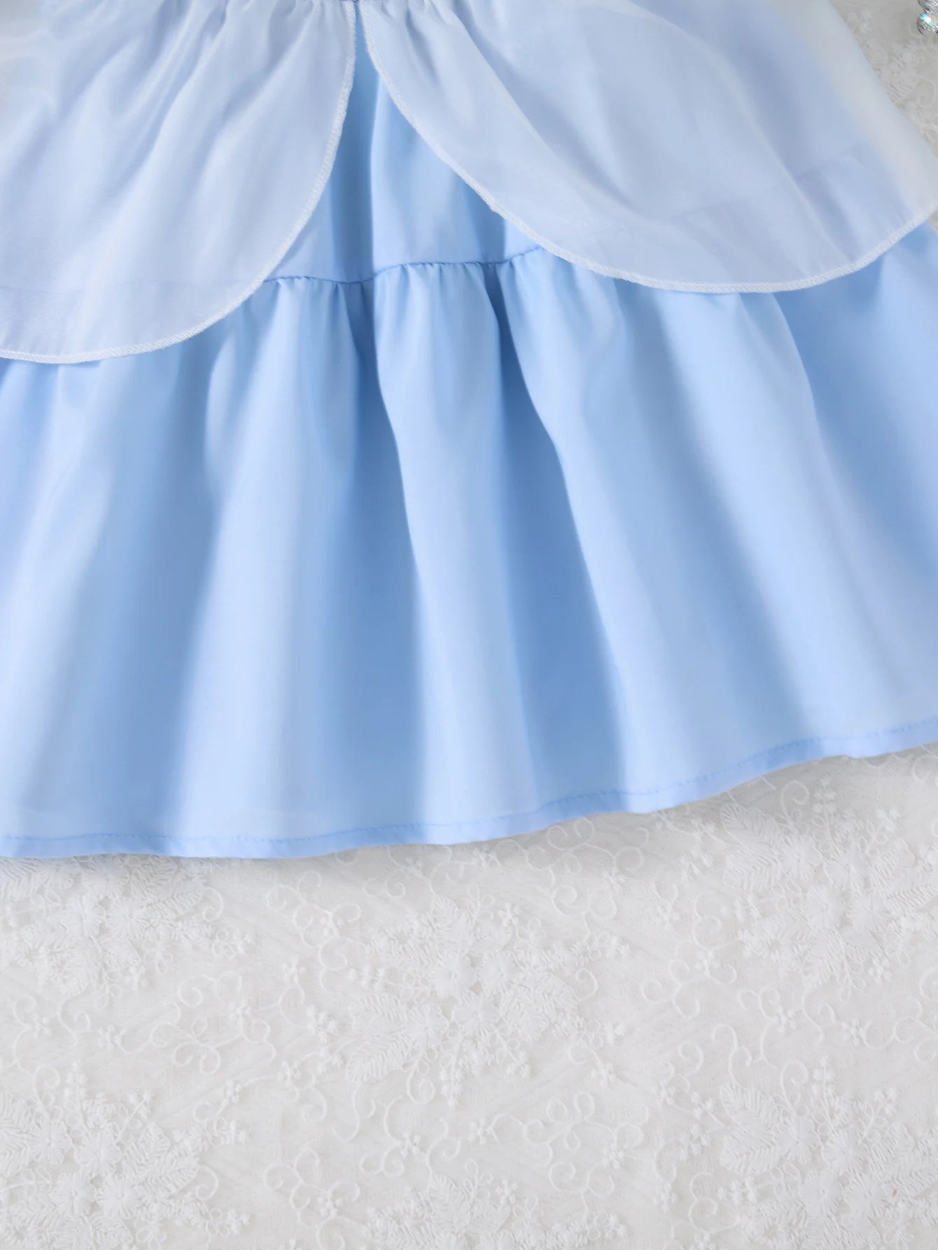 Kids Blue Cinderella Princess Dress — Sleeveless A-Line Summer Party Outfit