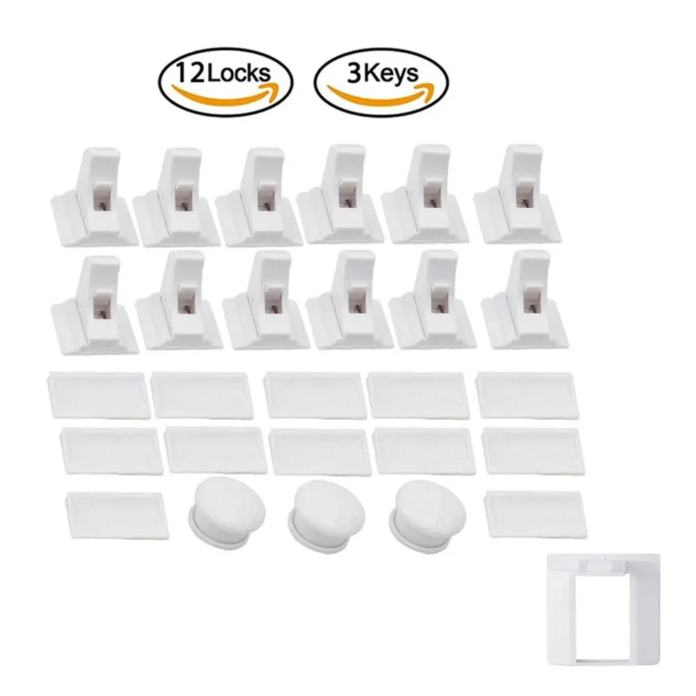 Stay-Open Invisible Magnetic Cabinet Locks | 4-Pack No-Drill Set