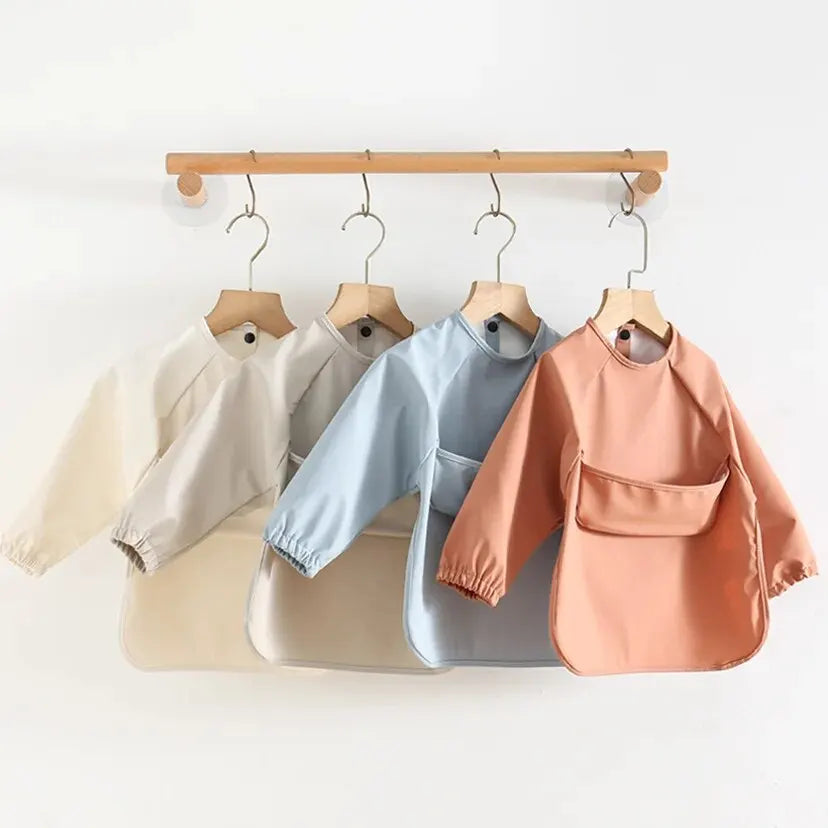 Babelio Long-Sleeve Smock | Baby Bib Waterproof Full Coverage