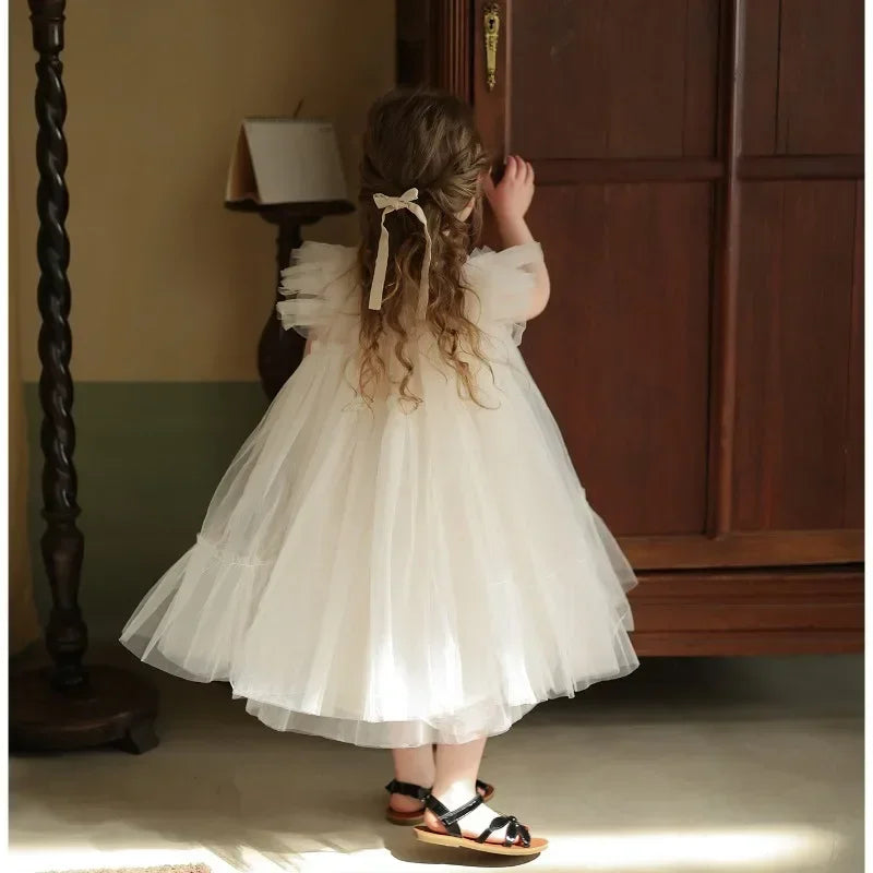 Lace Tutu Party Dress for Girls — Soft Tulle, Sleeveless, Twirl-Ready