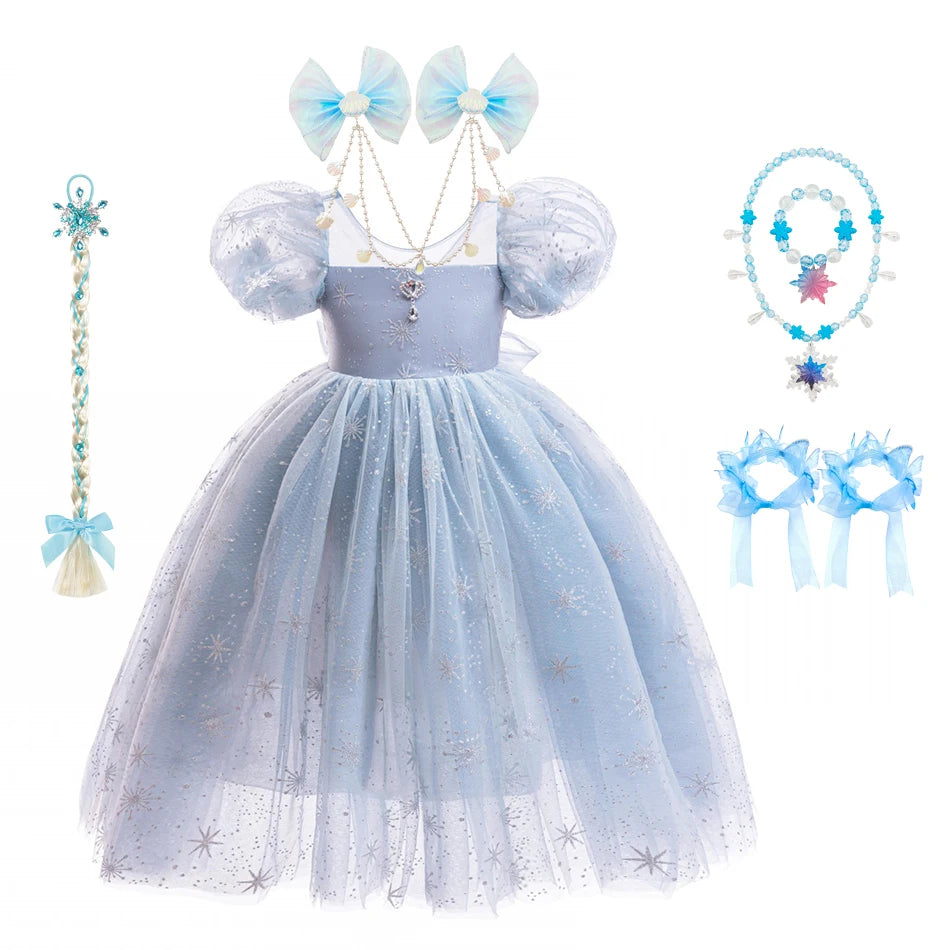 Frozen Princess Elsa Costume Dress for Girls | Party & Halloween Costumes