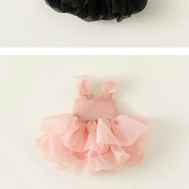 Tiny Cuddling Girls Summer Dress |Sling Fluffy Dress Baby Princess Dress