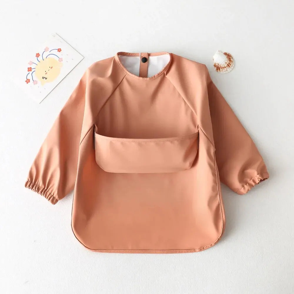 Babelio Long-Sleeve Smock | Baby Bib Waterproof Full Coverage